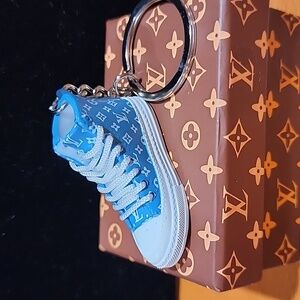 Custom Made LV Blue High top  Sneaker Keychain